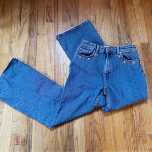 Paris Atelier & Other Stories High Rise Flare Leg Floral Embroidered Jeans